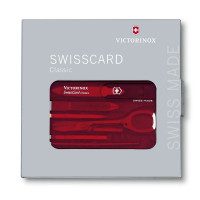 Швейцарская карточка Victorinox SwissCard Classic, 10 функций, корпус из красного полупрозрачного пластика Швейцарская карточка Victorinox SwissCard Classic, 10 функций, корпус из красного полупрозрачного пластика